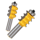 2pcs Triple Bead & Flute Furniture Molding Router Bit Set - 1/2