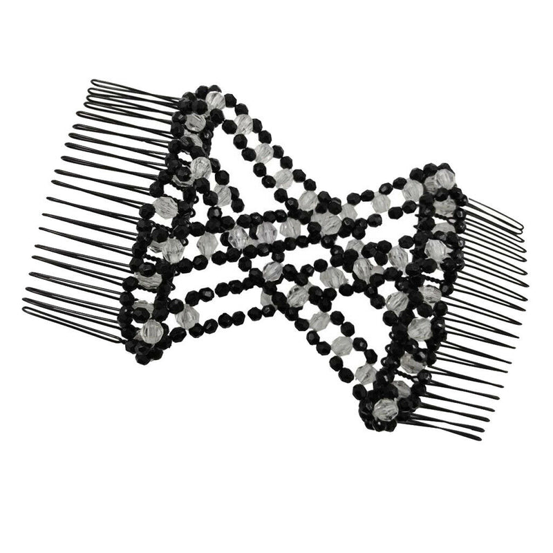 Hair Combs Beads Double Clip Comb Elastic Bun Maker Women DIY Hair Accessory