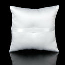 Wedding Ring Pillow 15 x 15 cm White Double Heart Crystal Rhinestone