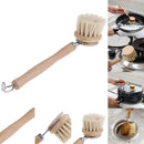 Household Wooden Long Handle Pan Pot Brush Dish Bowl Washing Cleaning BrushOZ