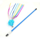 Funny Ring Paper Ball Cat Stick Teaser Wand Cats Interactive Toys (Blue)