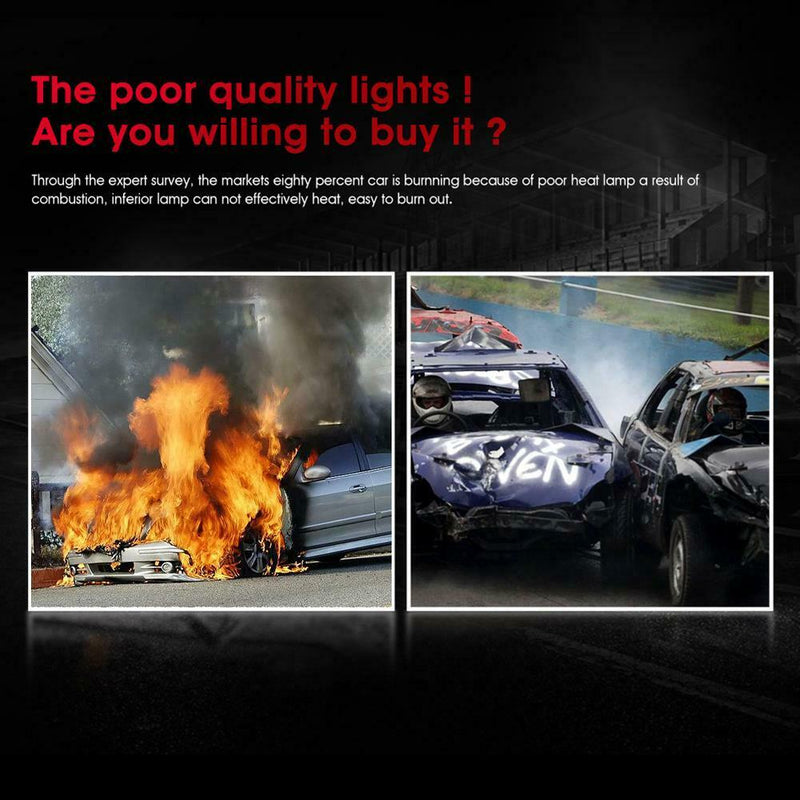 2x S2 Series COB LED Car Headlight Bulbs 8000lm Auto LED Bulbs Black (H1)