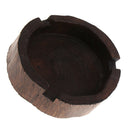 Southeast Asia Style Art Furnishing Brown Round Wooden Cigarette Ashtray for