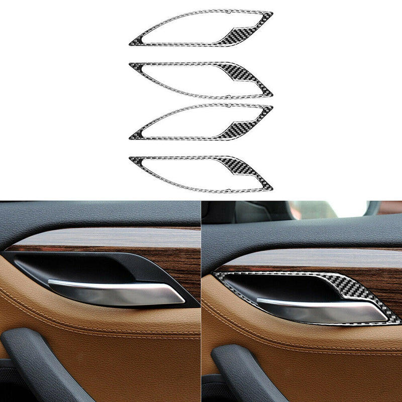 Carbon Fiber Car Interior Door Handle Bowl Frame Cover for BMW E84 X1 11-15