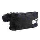 Cute Soft Plush Pencil Bag Stationery Cosmetic Pouch Student Supply (Black) A