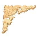 Unpainted Wood Oak Carved Corner Onlay Applique Furniture Home Decor 12.5x1 G2F7