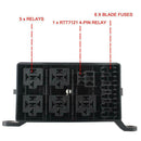 Universal DC 12V Car Marine 6-Way Relay+ 6-Slot Blade Fuse Holder Box Block A