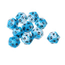 10pcs 20 Sided 14mm D20 Opaque RPG Dice - Double Colors Acrylic Dies
