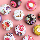 1X Donuts Tin Box Diy Candle Jar Balm Round Empty Iron Box Lipstick StorageS Hn