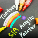 24Pcs Acrylic Paint Pens Set Fine Art Marker Metal Glass Rock Paint Waterproof
