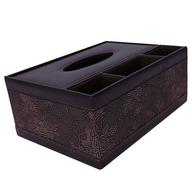 Rectangular Remote Control Tissue Box Ultifunction PU Leather Pen Pencil RemS5W9