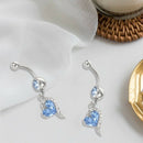 1pc Rhinestone Crystal Heart Barbells Navel Belly Bar Button Ring Body PiercB6H8