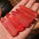 Natural Fluorite Quartz Crystal Pendent Gifts Wand Point Stone_Red Healing R4G6