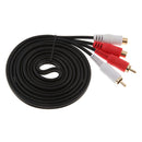 2 RCA Female Jack To 2 RCA Male Plug Splitter Audio Video Av Adapter Cable