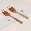 Wooden Utensils Kitchen Cooking Long Handle Spoon Spatula Non-Stick Eco-Fri
