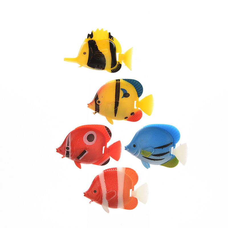 5x Artificial Tropical Fish Floating Moveable Aquarium Fish Tank Toy3cL
