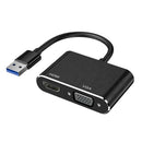 2 in 1 USB to HDMI VGA Converter Monitor Projector 1080P Display Adapter