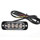 10Pcs Amber Yellow Car Truck 4 Led Emergency Flash Warning Strobe Light Kit