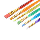 6 PCS Nylon Fan Paint Brush Set For Watercolor Oil Acrylic Gouache Painting