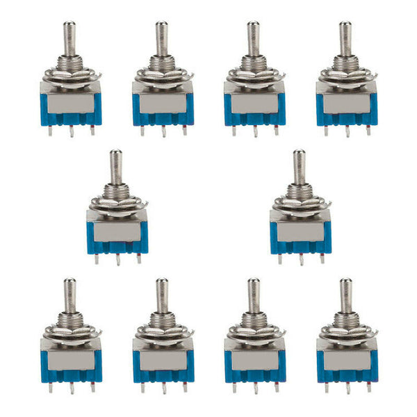 10pcs On-Off-On 3-Way Mini Toggle Switch 6-Pin 6A 125VAC New High Quality OJI