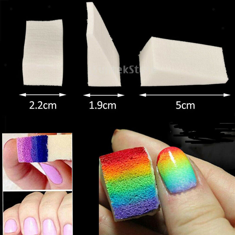 50 Pieces Nail Art Gradient Sponge Stamp Stamper Shade Transfer Template