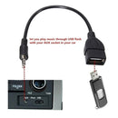 1Pc 3.5mm male audio AUX jack to USB 2.0 type a female converter adapter cabl Gw