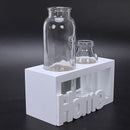Nordic Test Tube Glass Vase Hydroponic Vase Wooden Frame Tabletop Vase For  F1O9