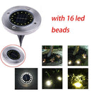 Solar Power Buried Light Ground With 16Led 2V/100Ma Lamp Outdoor Path Garde