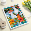 DIY Full Drill Round Diamond Painting Three Parrot Rhinestone Bead Mosaic