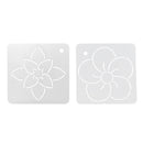 2Pcs Square Flower Embroidery Quilt Template Stencils Drawing Sewing Tools