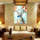 Creative Oil Paintings DIY Art Crafts Frameless Home F8B6 Animal Painting C3T7