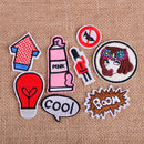 13pcs Boom Letter Embroidery Patch Applique Badge Sew Iron On Bag Fabric Crafts