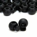 100 x Black Ball Cord Locks Toggles Round Cordlocks O8S4