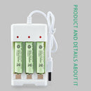 For AA/AAA Rechargeable Battery 3-slot Smart USB Fast Charger Charging Dock Case