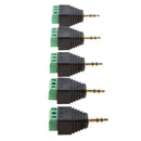 5x 3.5mm 3 Pole Stereo Audio Vedio Male to 3 Screw Terminal Female Adapter
