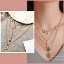 Boho Women Multi-layer Pentagram Cross Pendant Pattern Jewelry Necklace Cho I9B7