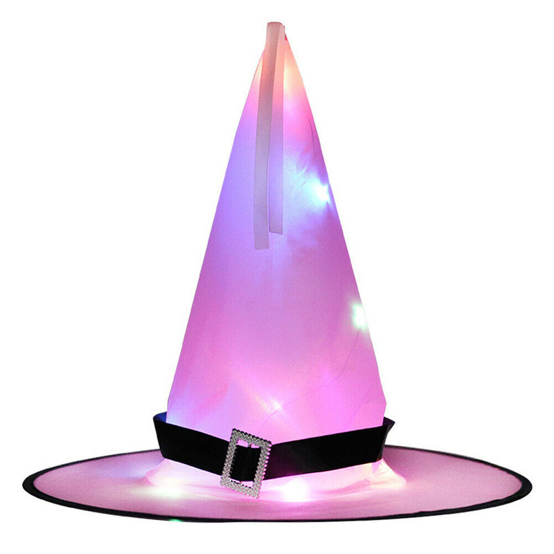 8pcs  LED Luminous Witch Wizard Cap Halloween Glowing Witch Hat Party Decoration