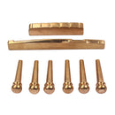 1 Pack Slotted Saddle Nut and Bridge Pins String Nails for Acoustic Folk Guitar