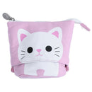 canvas Cartoon Cute Cat Telescopic Pencil Pouch Bag Stationery Pen Case Box