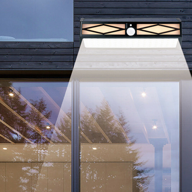 80LED Solar Wall Light Garden Human Infrared Sensor Hanging Security Lamp A