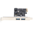 USB 3.0 to PCI-E X1 Expansion Card Dual Ports External Adapter for Windows
