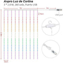 LED Fairy Lights Garland Curtain Lamp Remote Control String Light (280LED)