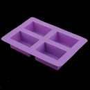 4 Cavity Silicone Rectangle Soap Making Mould Candy Fondant Cake Chocolate