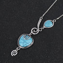 Boho Women's Turquoise Pendant Charm Heart Bib Collar Statement Necklace Jewelry
