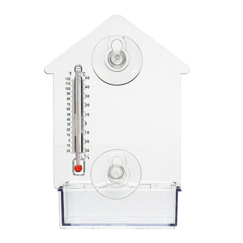 Transparent PVC With Thermometer Home Pet Supplies Practical Window Bird Feeder