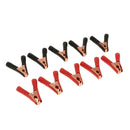 10 Piece 90mm Long Battery Alligator Clips, Black Red 100A Insulated Battery