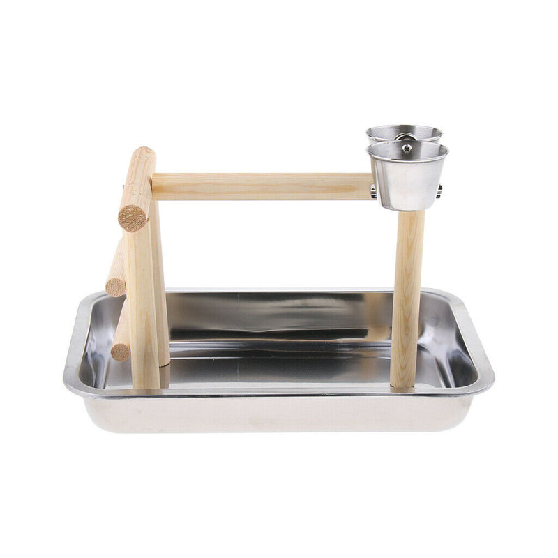 Parrot Playstand Bird Stand Gym with Feeder Cups For Small to Large Birds