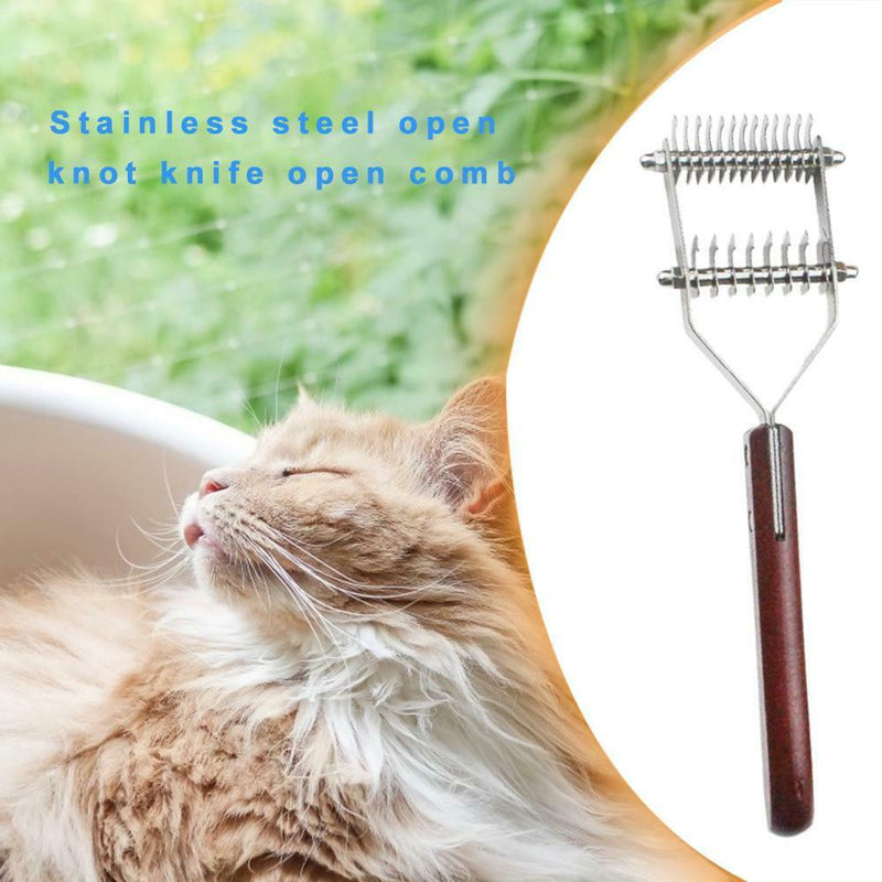 Pet Dog Cat Fur Knot Cutter Steel Remove Hair Brush Grooming Comb Rake (S) A