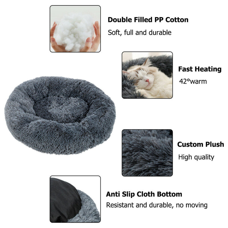 Kennel Round Foldable Nest for Small Pet Plush Warm Pet Cushion Pet Accessories