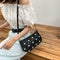Daisy Flower Crossbody Bag Women PU Elegant Shoulder Tote Handbag (Black) A